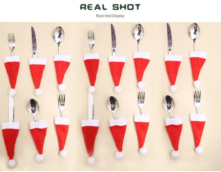 Mini porte-couverts en forme de chapeau de fête – Housses festives pour fourchettes, couteaux et cuillères – Paquets de 5, 10, 20, 30, 50 pour les fêtes et célébrations saisonnières