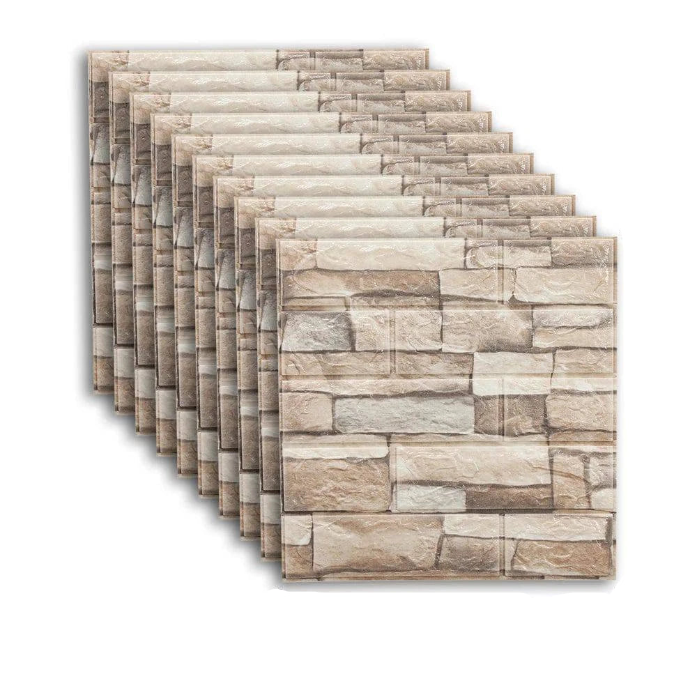 Self-Adhesive 3D Brick Wallpaper Set: Versatile Home Decor Wall Sticker Panels for Kitchen, Bedroom, Office, and Living Room - 25pcs Pack - Home Fads