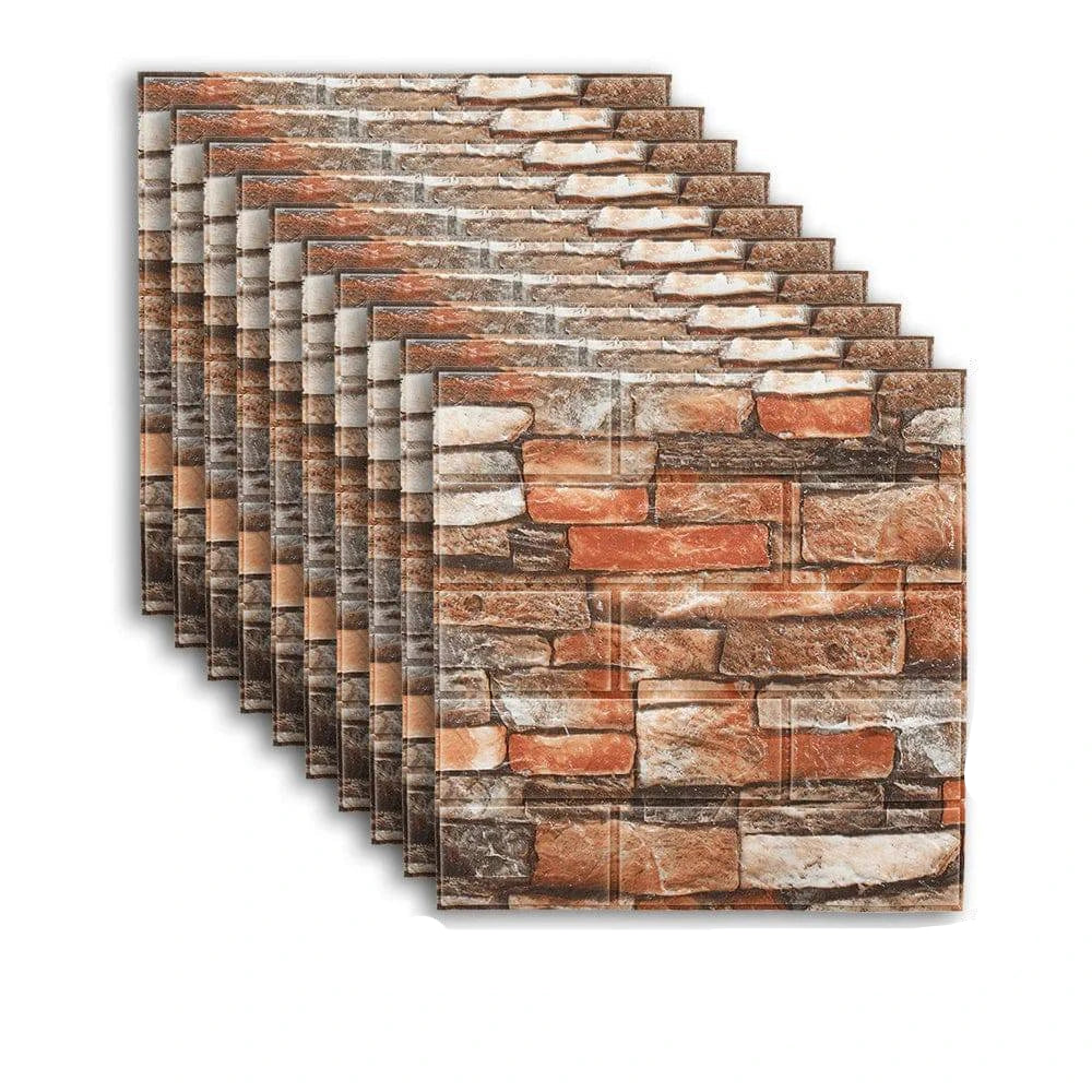 Self-Adhesive 3D Brick Wallpaper Set: Versatile Home Decor Wall Sticker Panels for Kitchen, Bedroom, Office, and Living Room - 25pcs Pack - Home Fads