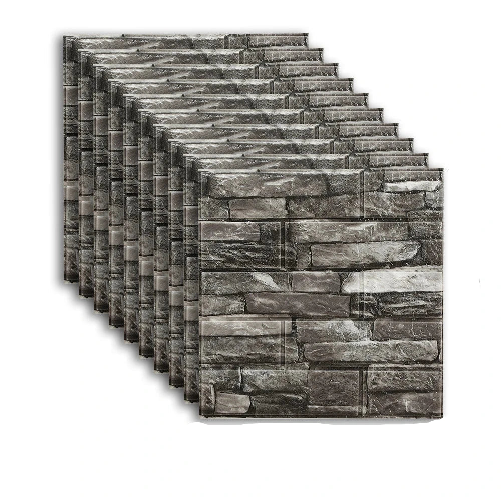Self-Adhesive 3D Brick Wallpaper Set: Versatile Home Decor Wall Sticker Panels for Kitchen, Bedroom, Office, and Living Room - 25pcs Pack - Home Fads