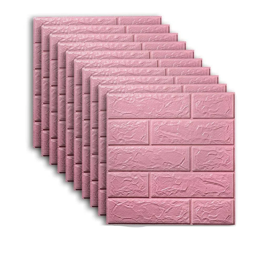 Self-Adhesive 3D Brick Wallpaper Set: Versatile Home Decor Wall Sticker Panels for Kitchen, Bedroom, Office, and Living Room - 25pcs Pack - Home Fads