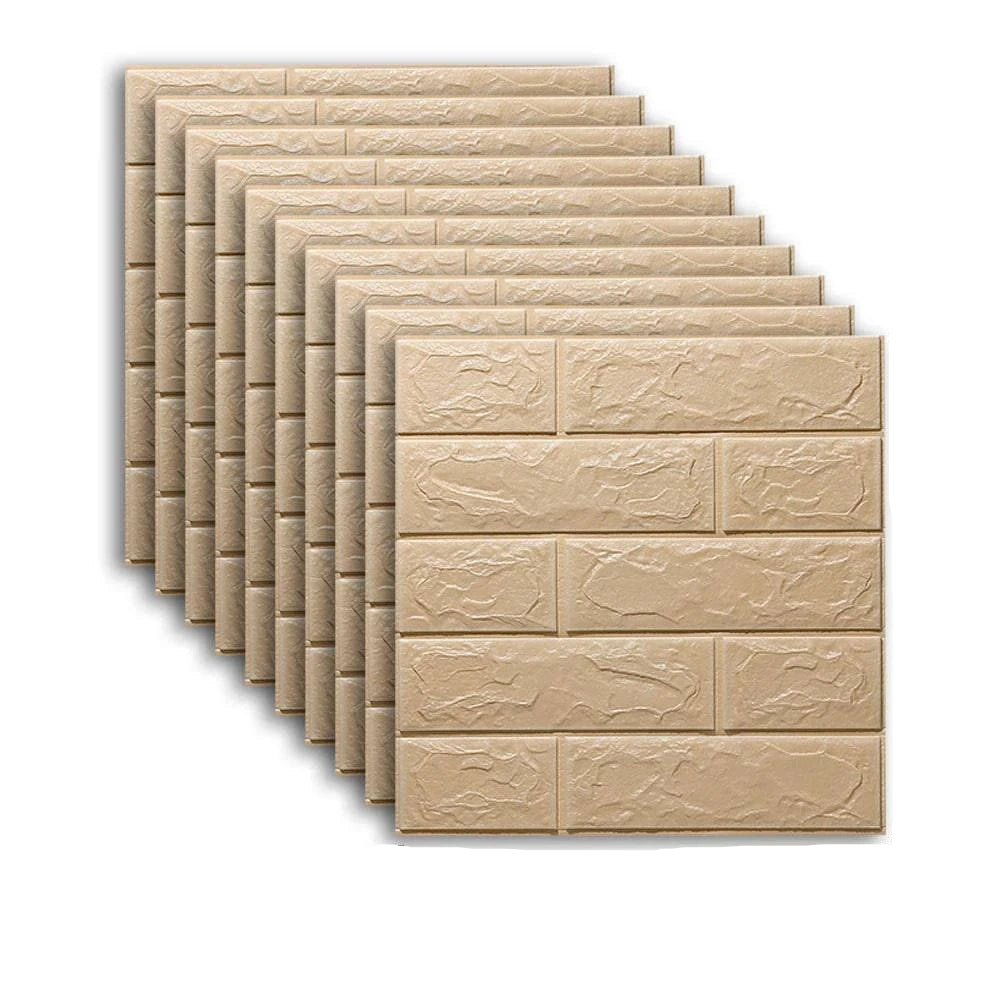 Self-Adhesive 3D Brick Wallpaper Set: Versatile Home Decor Wall Sticker Panels for Kitchen, Bedroom, Office, and Living Room - 25pcs Pack - Home Fads
