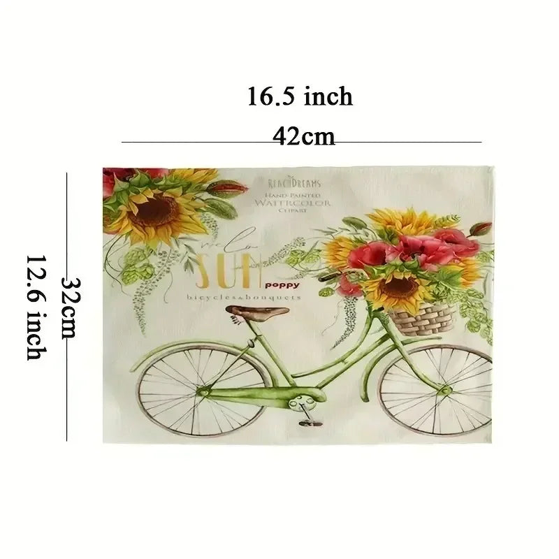 Set of 4/6/8 Eco-Friendly Linen Placemats – Non-Slip Rectangular Table Mats for Festive Decor - Home Fads