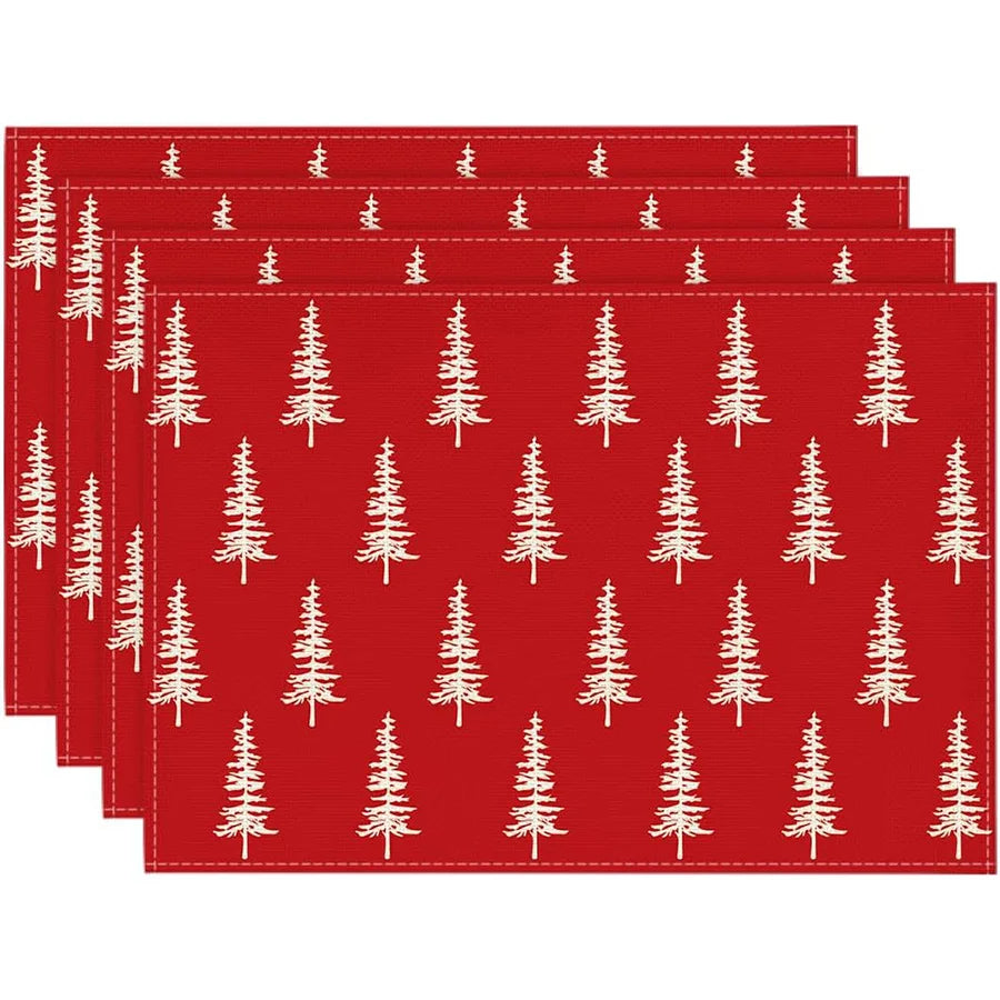 Set of 4/6/8 Eco-Friendly Linen Placemats – Non-Slip Rectangular Table Mats for Festive Decor - Home Fads