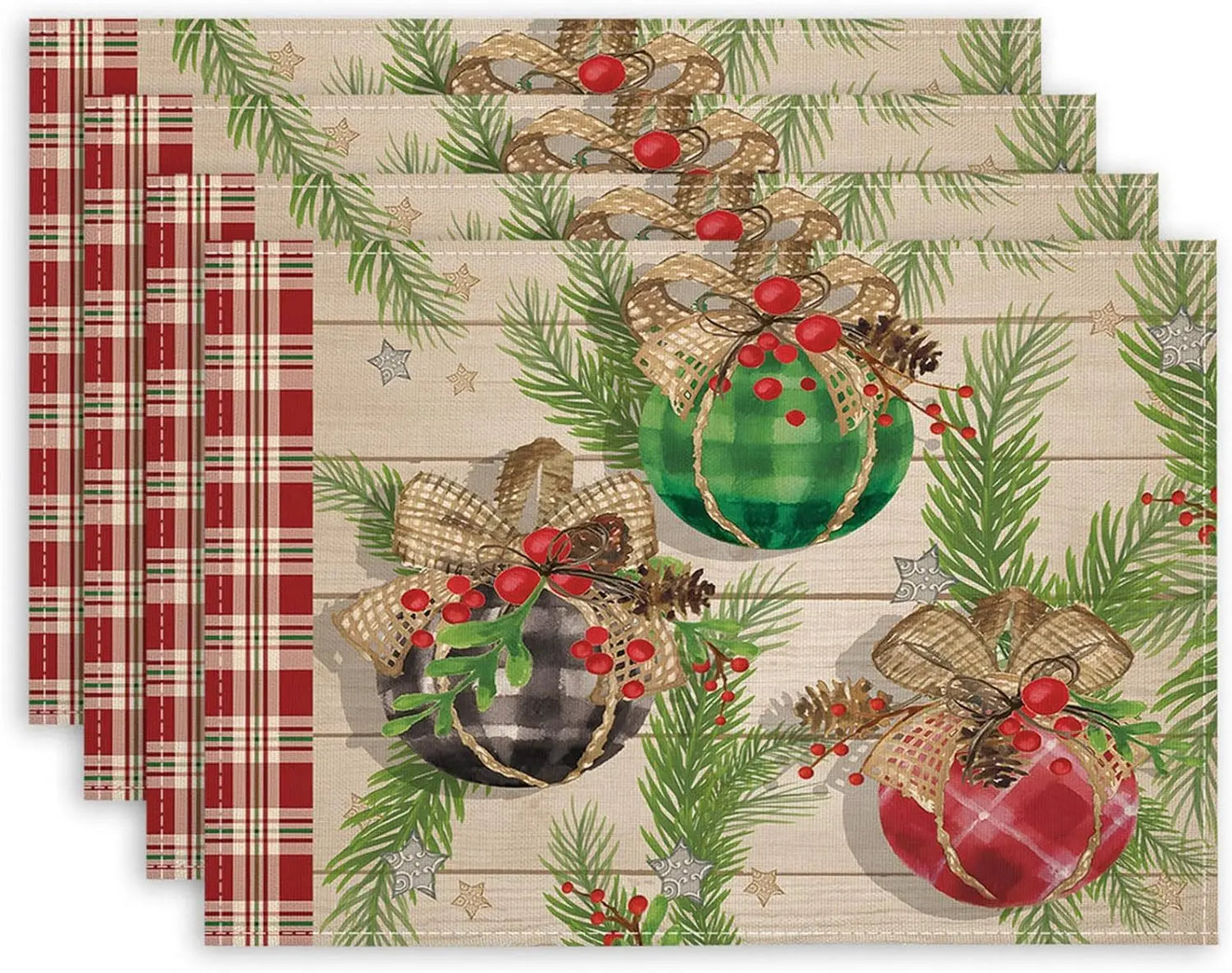 Set of 4/6/8 Eco-Friendly Linen Placemats – Non-Slip Rectangular Table Mats for Festive Decor - Home Fads