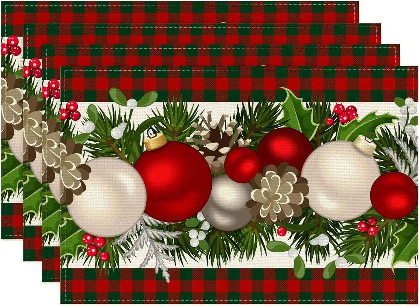 Set of 4/6/8 Eco-Friendly Linen Placemats – Non-Slip Rectangular Table Mats for Festive Decor - Home Fads