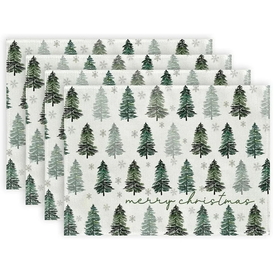 Set of 4/6/8 Eco-Friendly Linen Placemats – Non-Slip Rectangular Table Mats for Festive Decor - Home Fads
