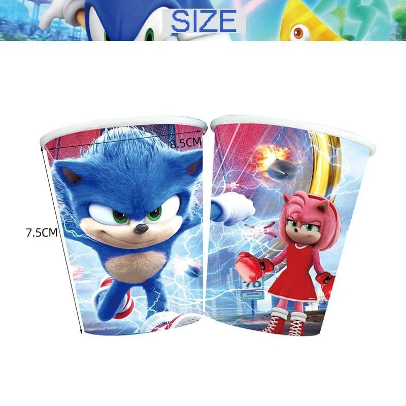 Sonic Theme Party Supplies – Tableware, Cups, Napkins, Tablecloth, Banner, Cake Topper, Balloons, Gift Bags – Boys' Birthday Decorations - Home Fads