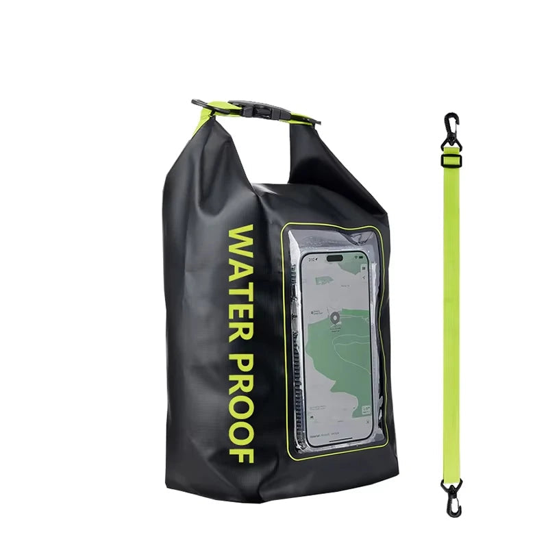 Sac étanche en PVC – Rangement flottant 2 L/5 L avec support de téléphone et sangle pour la randonnée, le bateau, le rafting et les sports nautiques