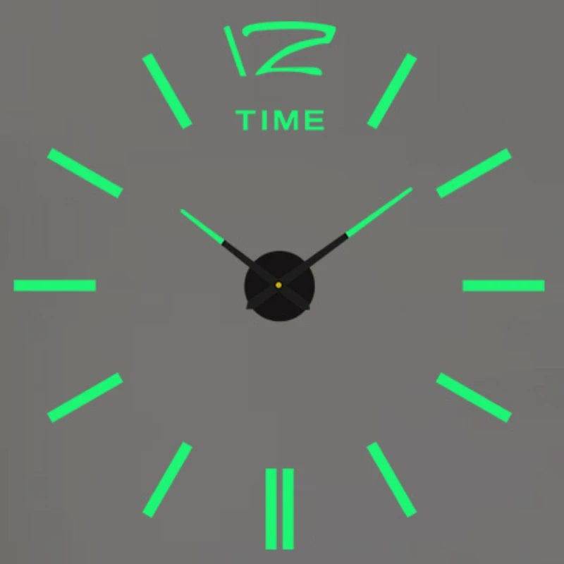 Modern Large Wall Clock - 3D DIY Quartz Acrylic Mirror Stickers - 48 Inch - Home Fads