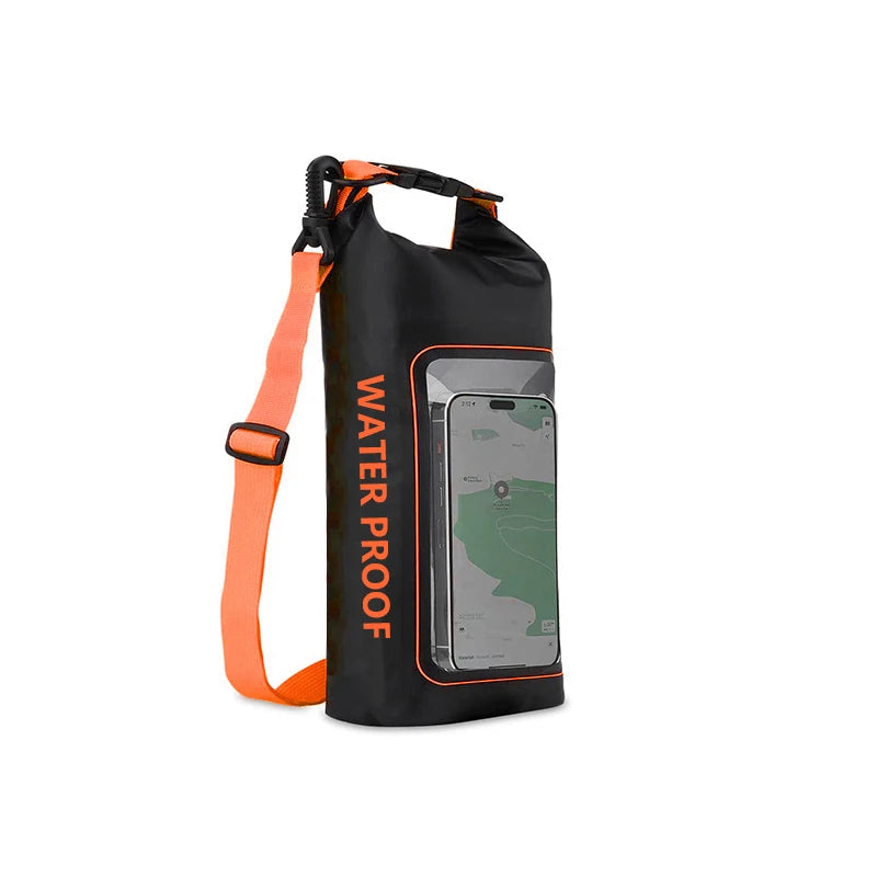 Sac étanche en PVC – Rangement flottant 2 L/5 L avec support de téléphone et sangle pour la randonnée, le bateau, le rafting et les sports nautiques