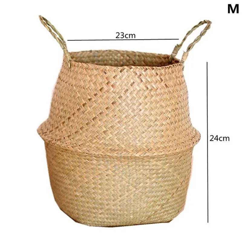 Handcrafted Natural Basket & Plant Pot Cover: Decorative Storage for Home | Multipurpose Organizer | Available in 7 Sizes - Home Fads