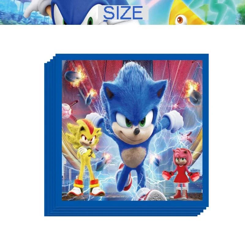 Sonic Theme Party Supplies – Tableware, Cups, Napkins, Tablecloth, Banner, Cake Topper, Balloons, Gift Bags – Boys' Birthday Decorations - Home Fads