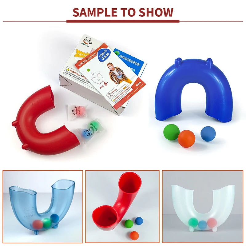 Jeu de jonglerie CurveTube – Jeu de motricité à 3 balles pour jouer en intérieur et en extérieur