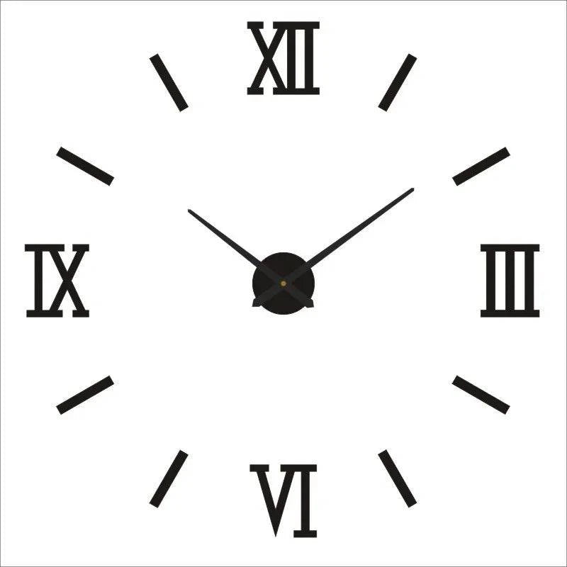 Simple 16 Inch Wall Clock - DIY Acrylic Mirror Stickers - Minimalist Design - Home Fads