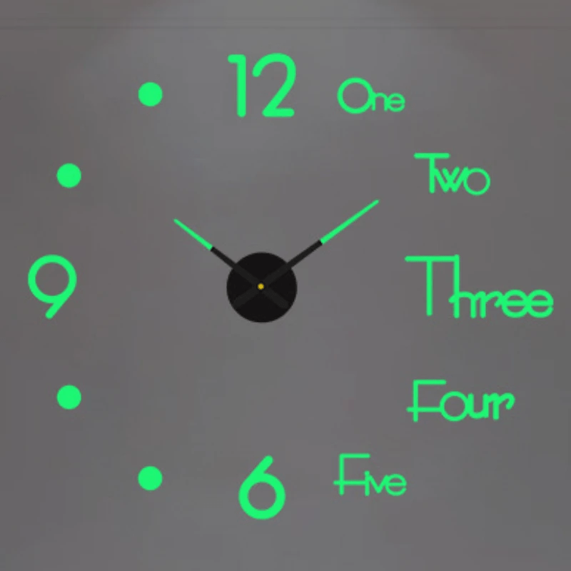 Simple 16 Inch Wall Clock - DIY Acrylic Mirror Stickers - Minimalist Design - Home Fads