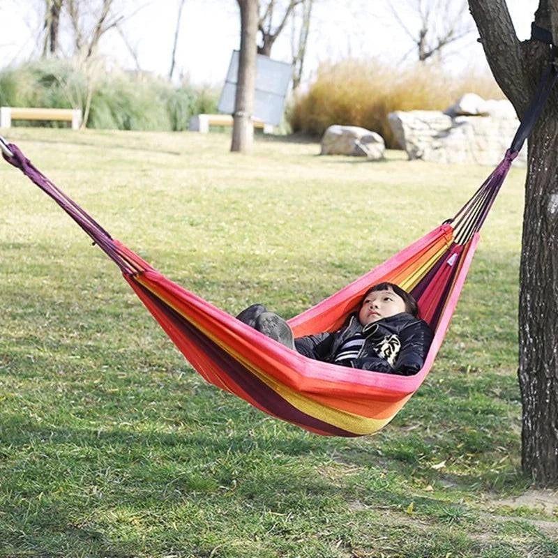 Single Wide Thick Canvas Hammock - Outdoor Camping Leisure Swing Bed - Home Fads