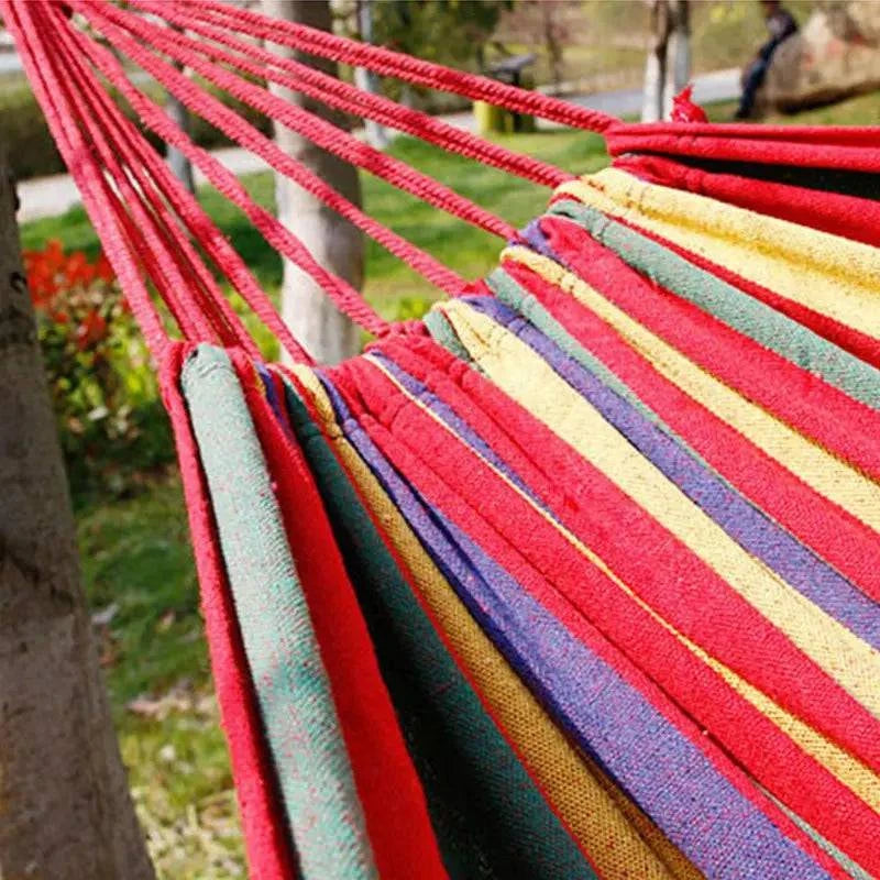 Single Wide Thick Canvas Hammock - Outdoor Camping Leisure Swing Bed - Home Fads