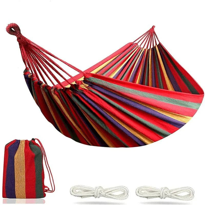 Single Wide Thick Canvas Hammock - Outdoor Camping Leisure Swing Bed - Home Fads