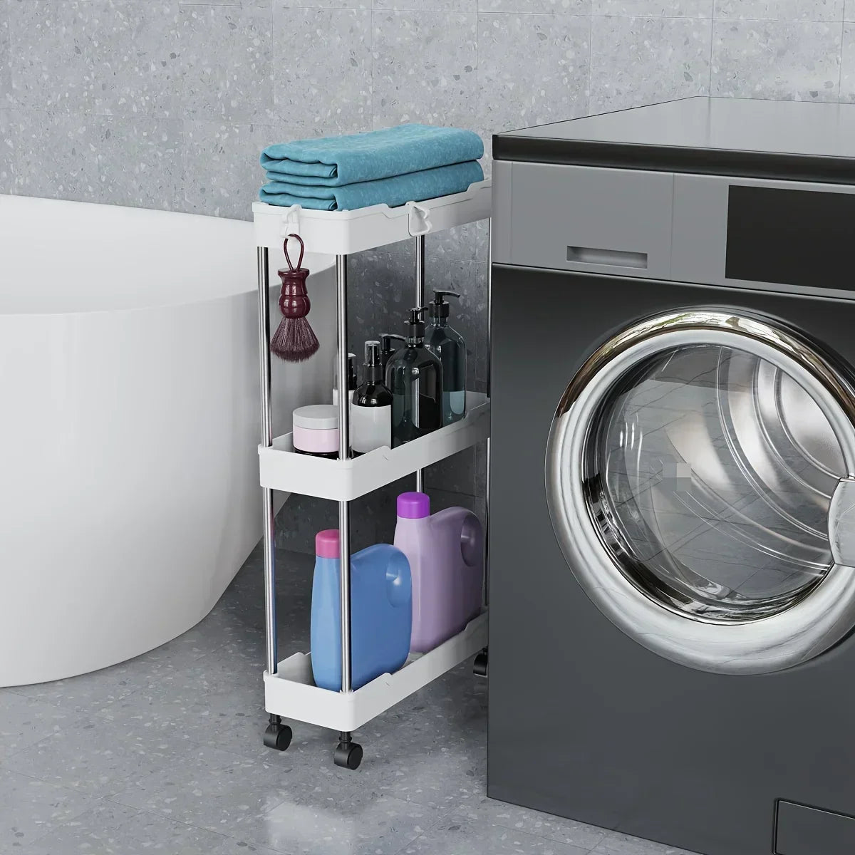 Slim Rolling Storage Cart – Multi-Tier Organizer for Bathroom, Kitchen & Small Spaces - Home Fads