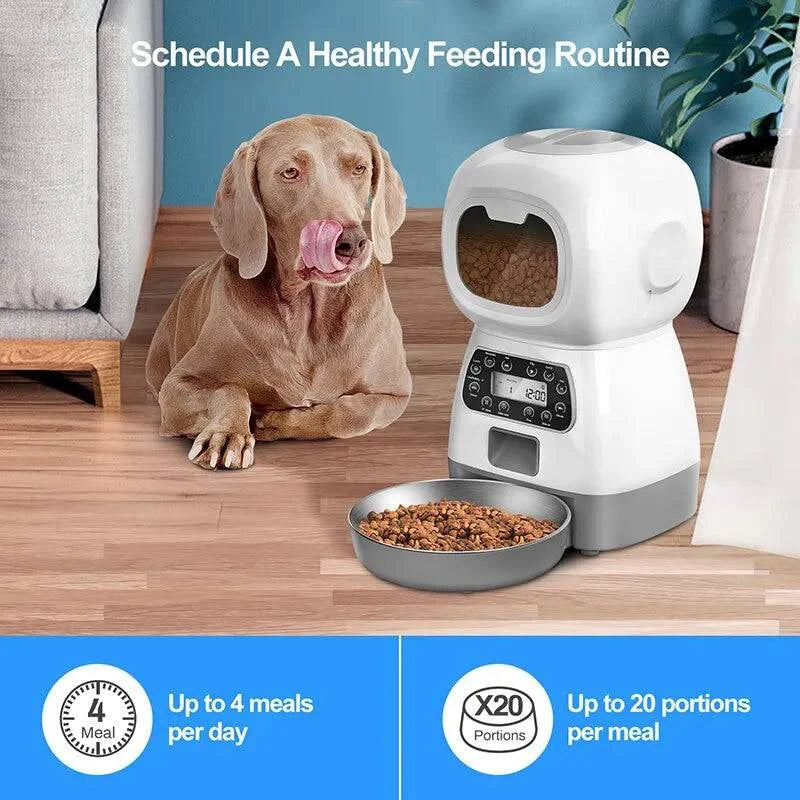 Smart Automatic Pet Feeder: Remote Control, LCD Display, Chargeable, Max 100g Dispensing (Key, WIFI, USB Options) - Home Fads