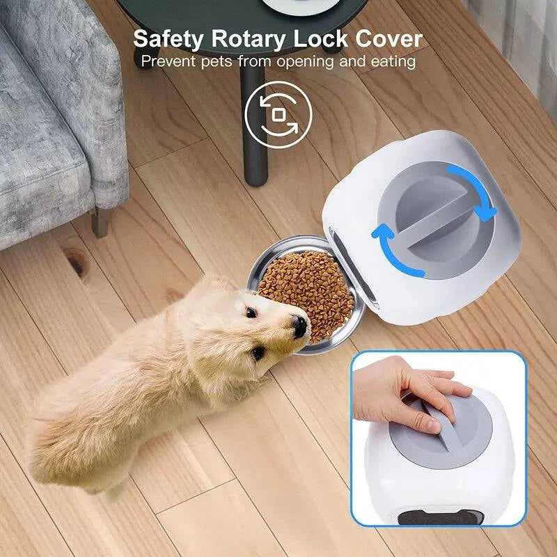 Smart Automatic Pet Feeder: Remote Control, LCD Display, Chargeable, Max 100g Dispensing (Key, WIFI, USB Options) - Home Fads