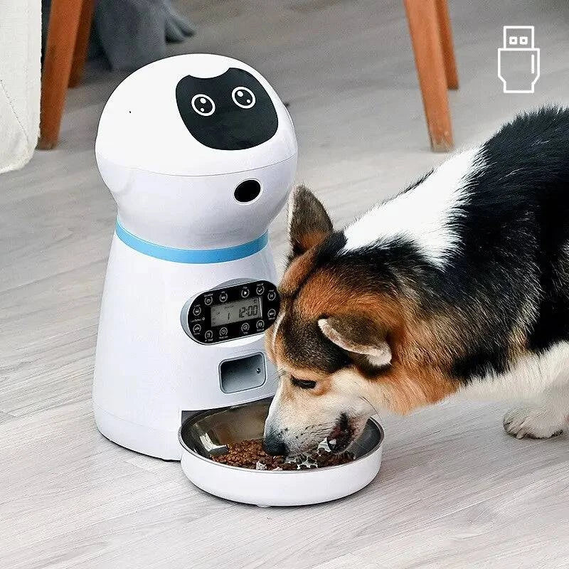 Smart Automatic Pet Feeder: Remote Control, LCD Display, Chargeable, Max 100g Dispensing (Key, WIFI, USB Options) - Home Fads