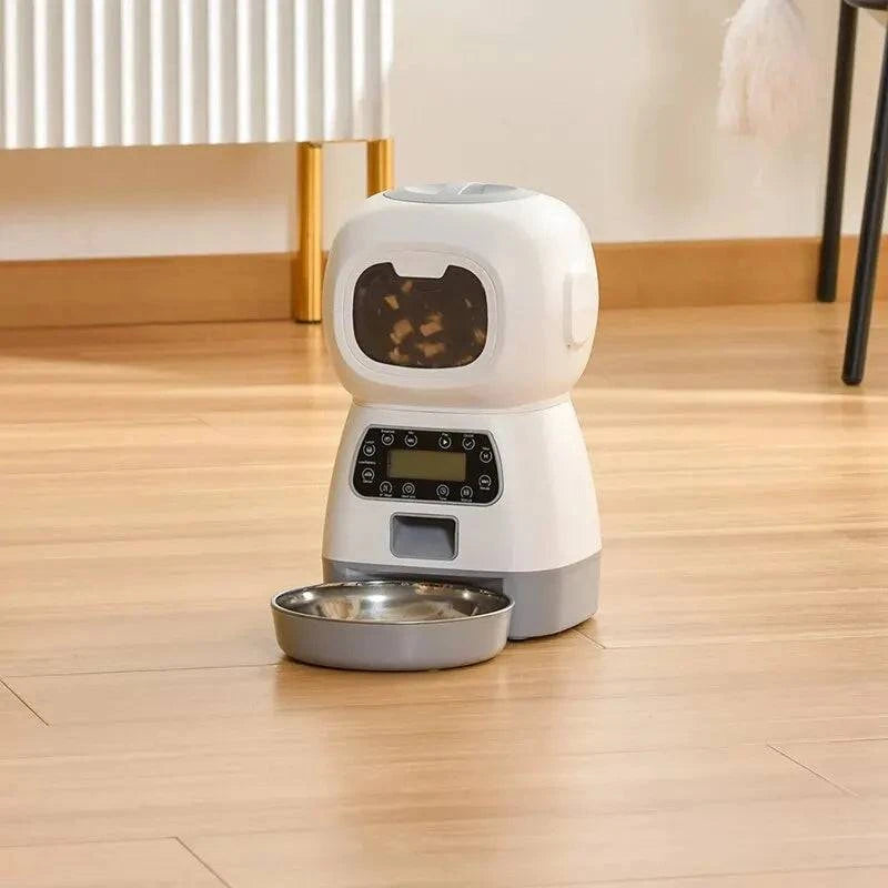 Smart Automatic Pet Feeder: Remote Control, LCD Display, Chargeable, Max 100g Dispensing (Key, WIFI, USB Options) - Home Fads