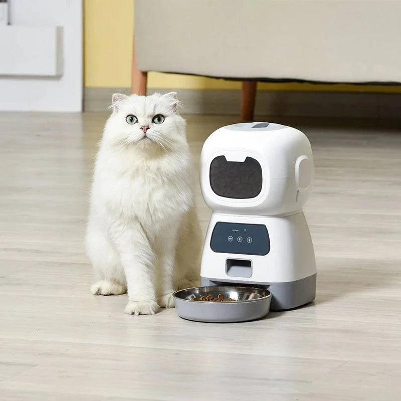 Smart Automatic Pet Feeder: Remote Control, LCD Display, Chargeable, Max 100g Dispensing (Key, WIFI, USB Options) - Home Fads