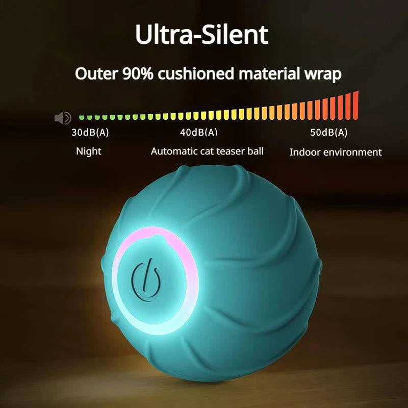 Smart Interactive Cat Toy: Automatic Bouncing Ball for Self Play with LED Lights and Sound Sensor - Rolling or Jumping Variants - Home Fads