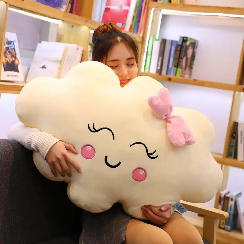 Smiling Cloud Plush Pillow – Soft Stuffed Cushion for Kids, Babies, and Girls – Adorable Gift for Bedrooms and Nurseries - Home Fads