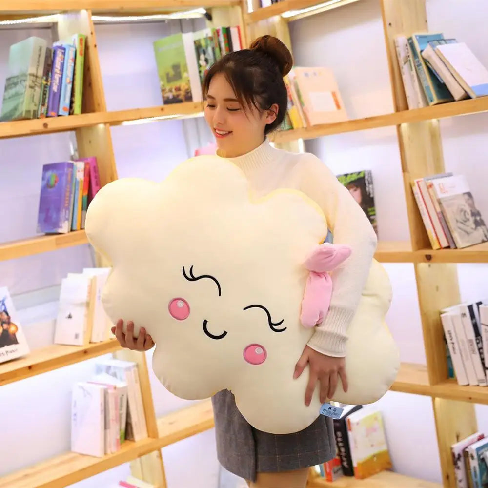 Smiling Cloud Plush Pillow – Soft Stuffed Cushion for Kids, Babies, and Girls – Adorable Gift for Bedrooms and Nurseries - Home Fads