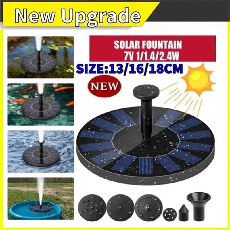 Solar Fountain Pump Kit with Optional Colorful LED Lights and Smart Light Detection for Garden and Bird Bath - Home Fads
