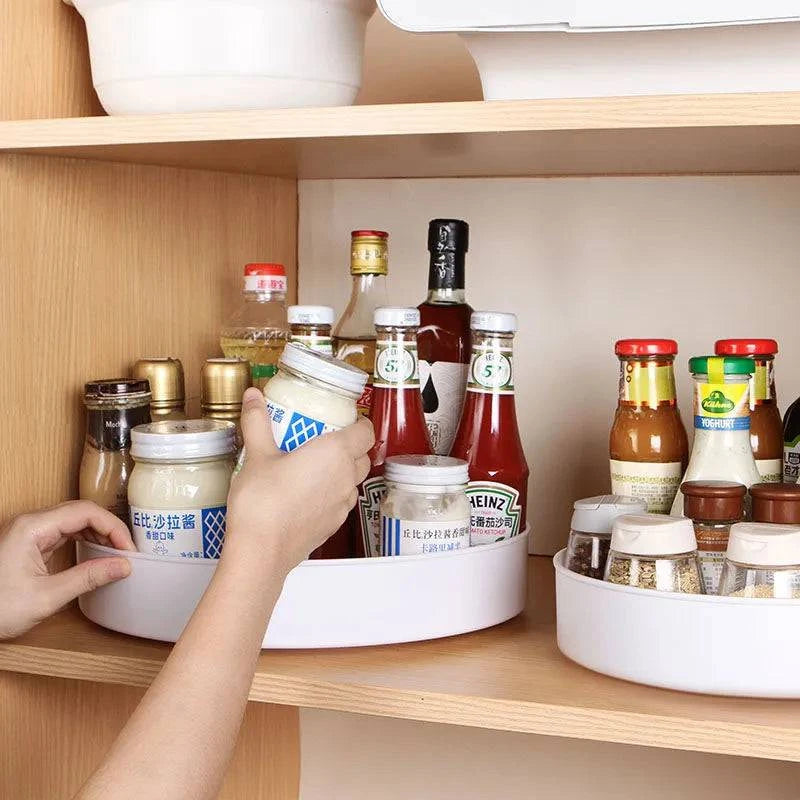 Space-Saving Revolutionary 360-Degree Rotating Cabinet Organizer: Multi-Purpose Storage Solution for Kitchen, Bathroom, and Cosmetic Essentials - Home Fads