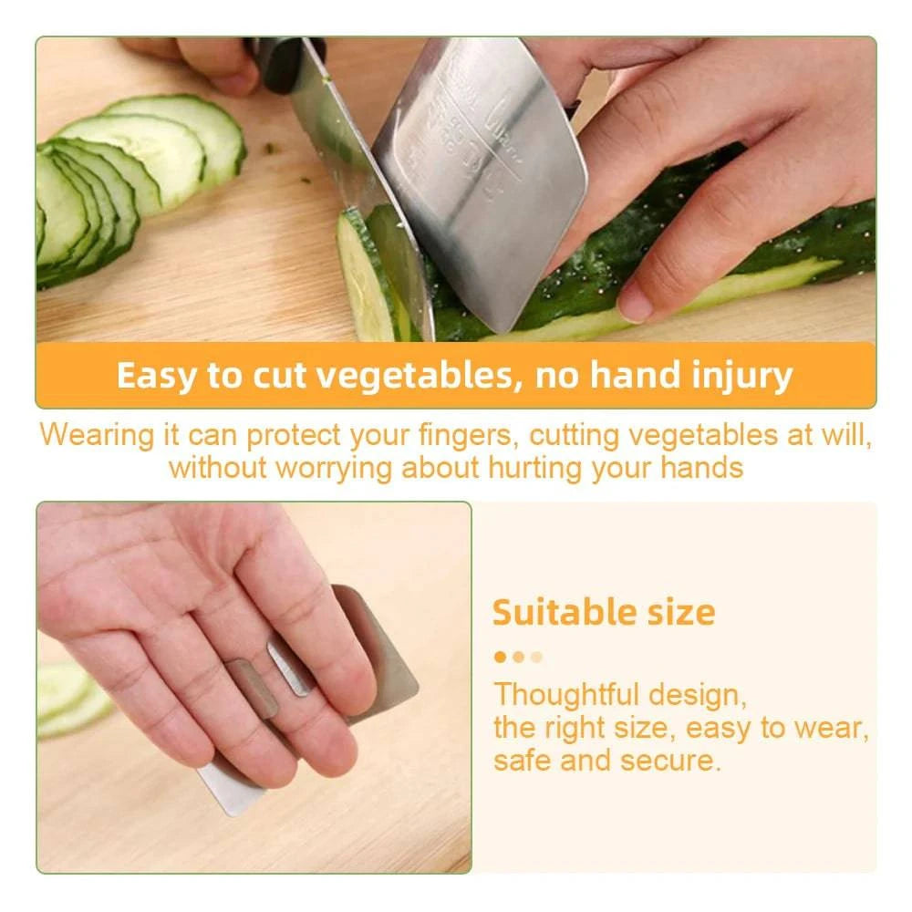 Stainless Steel Finger Guard - Anti-cut Finger Protector for Safe Vegetable Cutting - Kitchen Tool - Home Fads