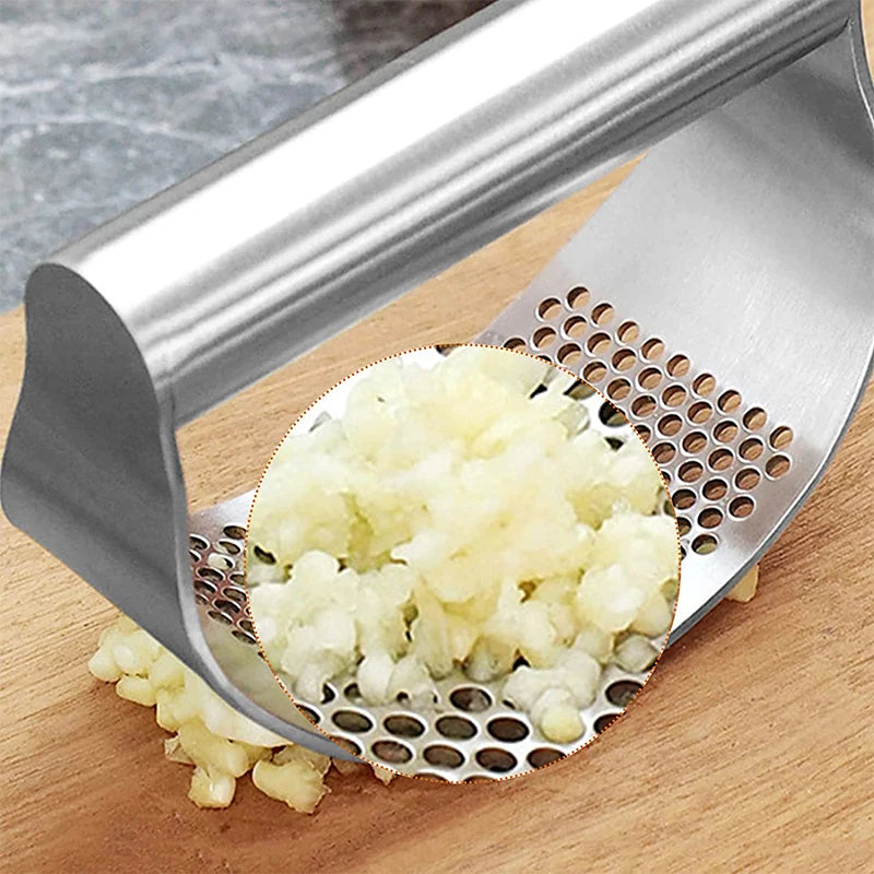 Stainless Steel Garlic Press – Manual Rocker Crusher for Garlic & Ginger – Ergonomic, Easy-to-Clean Kitchen Tool - Home Fads