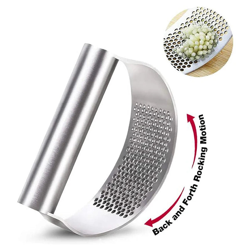 Stainless Steel Garlic Press – Manual Rocker Crusher for Garlic & Ginger – Ergonomic, Easy-to-Clean Kitchen Tool - Home Fads