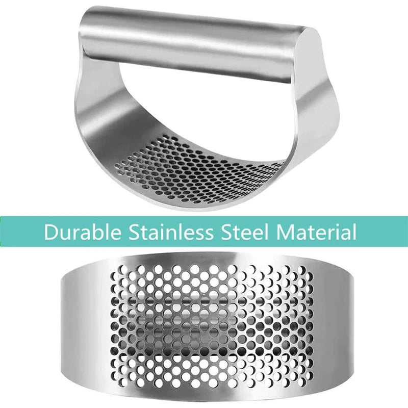 Stainless Steel Garlic Press – Manual Rocker Crusher for Garlic & Ginger – Ergonomic, Easy-to-Clean Kitchen Tool - Home Fads