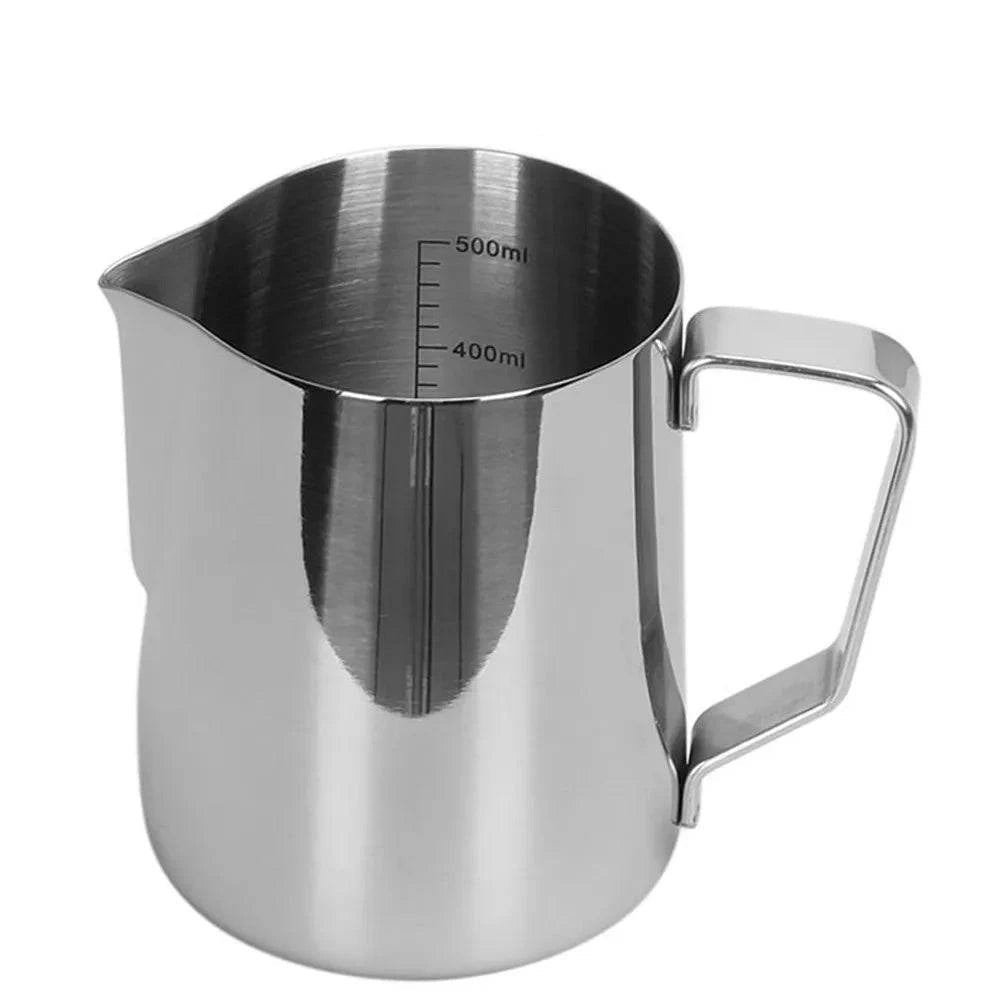 Stainless Steel Latte Art Milk Frothing Pitcher - Elegant Frothing Jug with Inner Scale for Espresso Barista - Home Fads