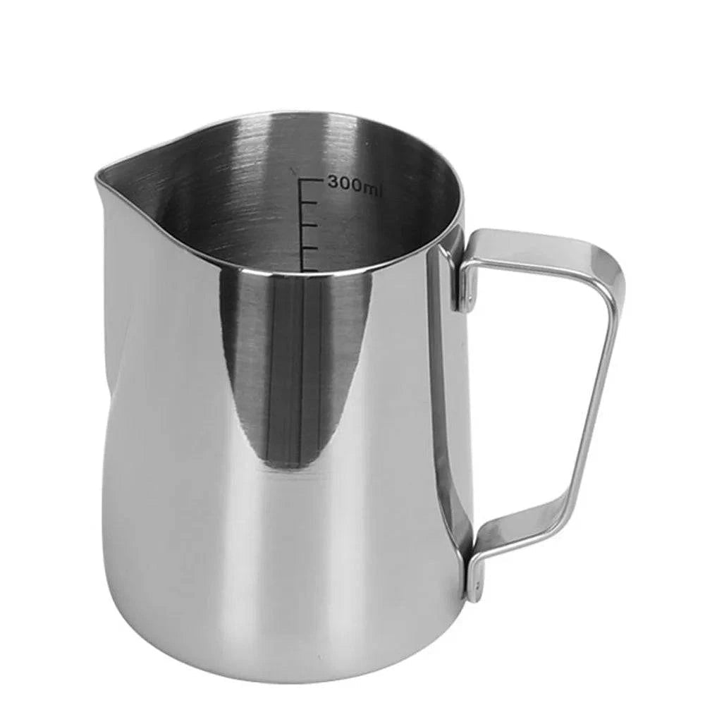 Stainless Steel Latte Art Milk Frothing Pitcher - Elegant Frothing Jug with Inner Scale for Espresso Barista - Home Fads
