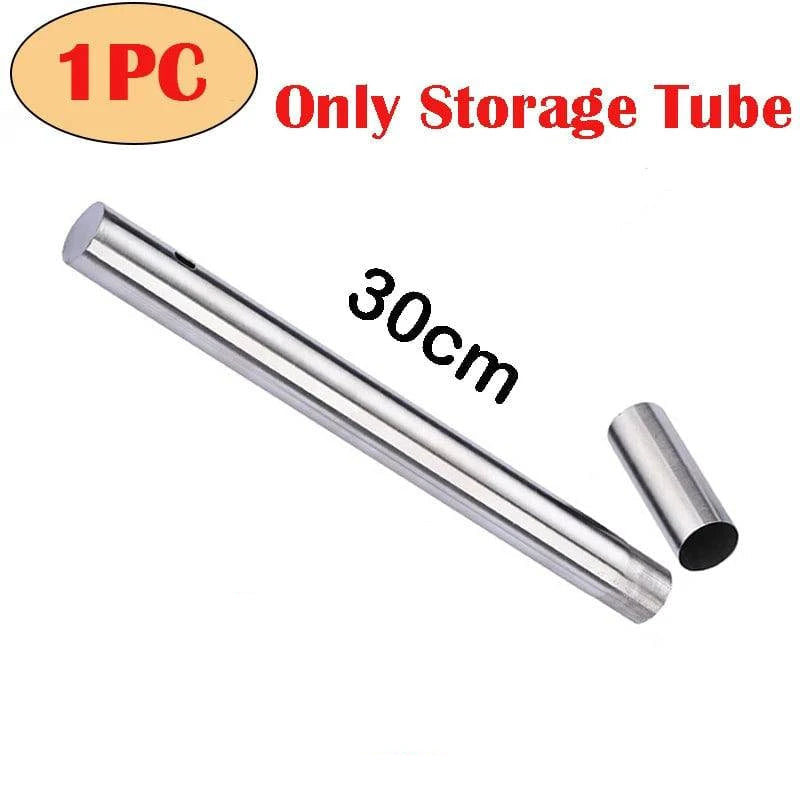 Stainless Steel Reusable BBQ Skewers Set - 10/15 Pack, Two Sizes (28cm & 33cm). Ideal for BBQs, Picnics, Grilling. Storage Tube Sold Separately - Home Fads