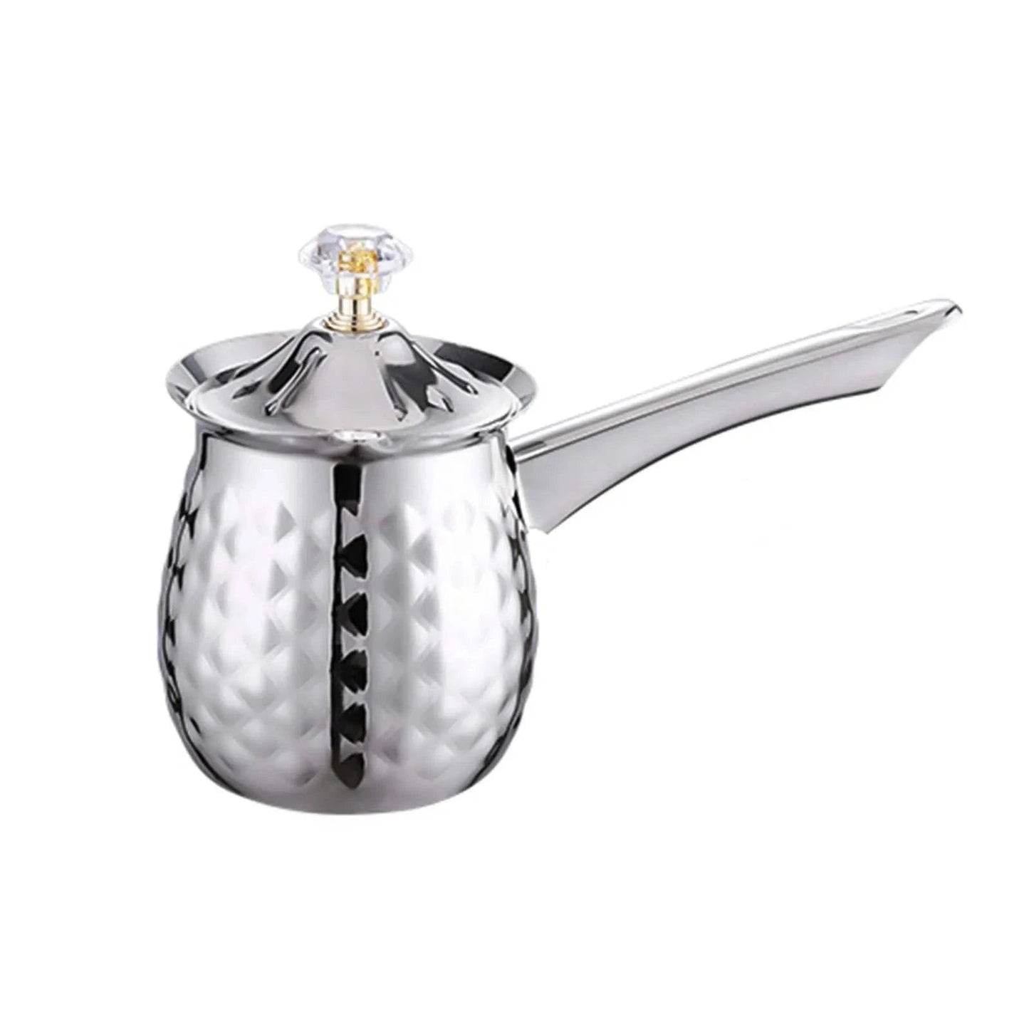 Stainless Steel Turkish Coffee Pot with Lid - Versatile Kitchen Tool for Frothing, Melting - Silver, Gold, Rose Gold - Multiple Sizes - Home Fads