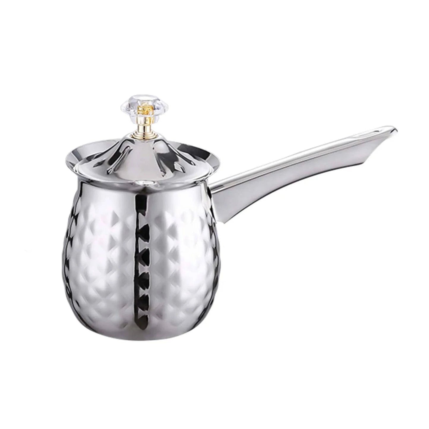Stainless Steel Turkish Coffee Pot with Lid - Versatile Kitchen Tool for Frothing, Melting - Silver, Gold, Rose Gold - Multiple Sizes - Home Fads