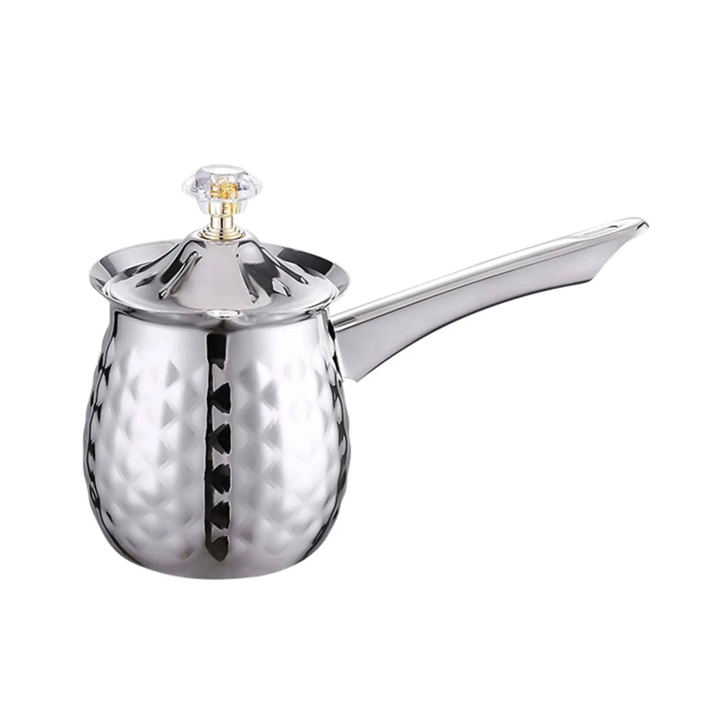 Stainless Steel Turkish Coffee Pot with Lid - Versatile Kitchen Tool for Frothing, Melting - Silver, Gold, Rose Gold - Multiple Sizes - Home Fads