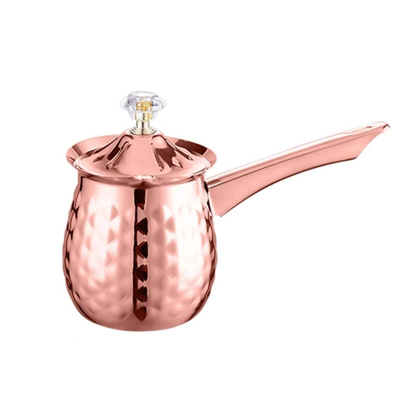 Stainless Steel Turkish Coffee Pot with Lid - Versatile Kitchen Tool for Frothing, Melting - Silver, Gold, Rose Gold - Multiple Sizes - Home Fads