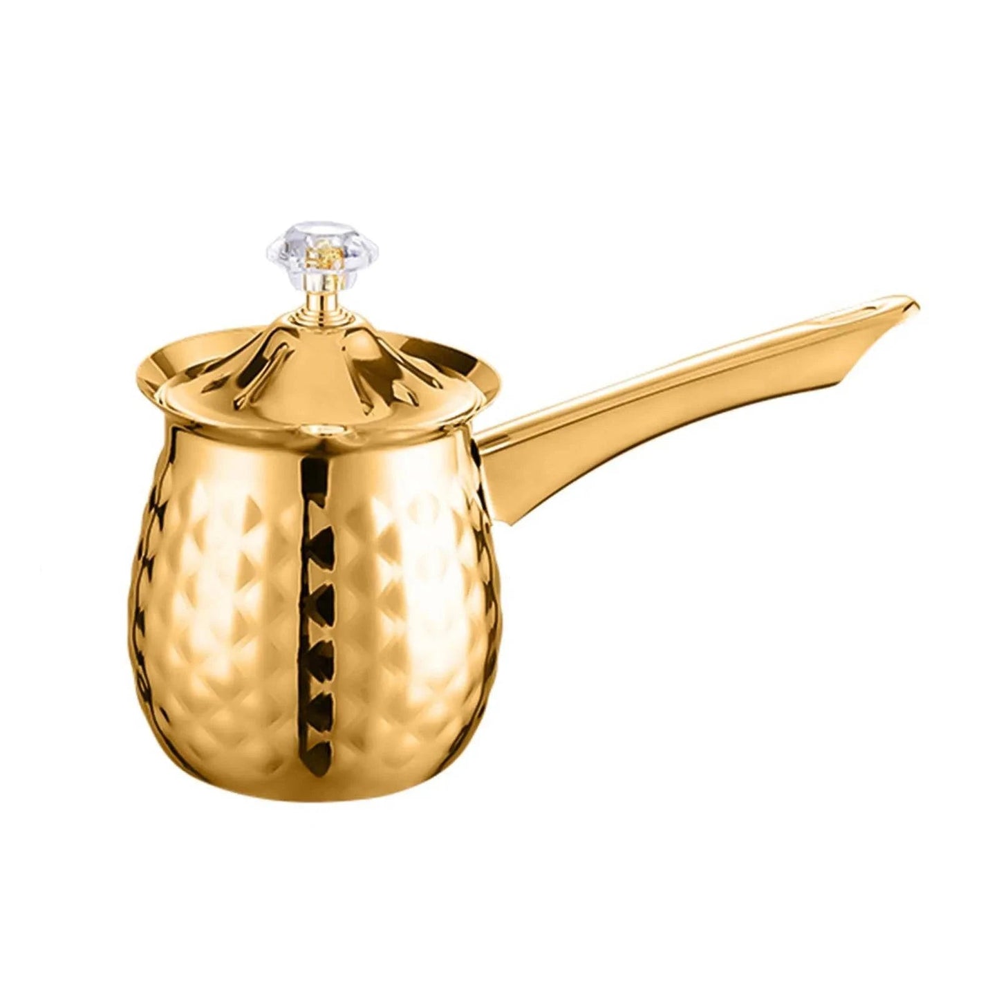 Stainless Steel Turkish Coffee Pot with Lid - Versatile Kitchen Tool for Frothing, Melting - Silver, Gold, Rose Gold - Multiple Sizes - Home Fads