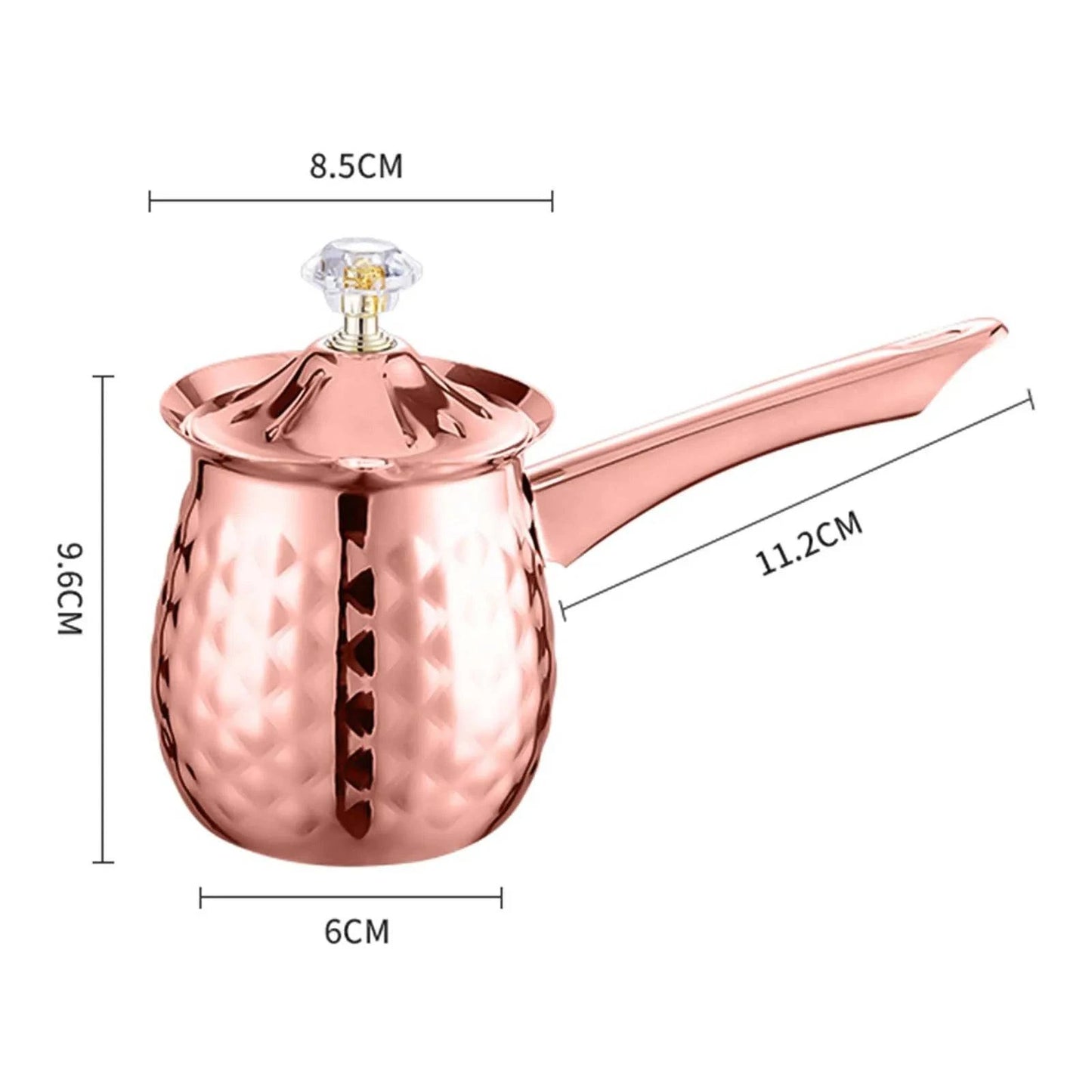 Stainless Steel Turkish Coffee Pot with Lid - Versatile Kitchen Tool for Frothing, Melting - Silver, Gold, Rose Gold - Multiple Sizes - Home Fads
