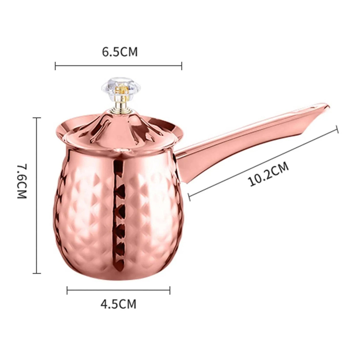 Stainless Steel Turkish Coffee Pot with Lid - Versatile Kitchen Tool for Frothing, Melting - Silver, Gold, Rose Gold - Multiple Sizes - Home Fads