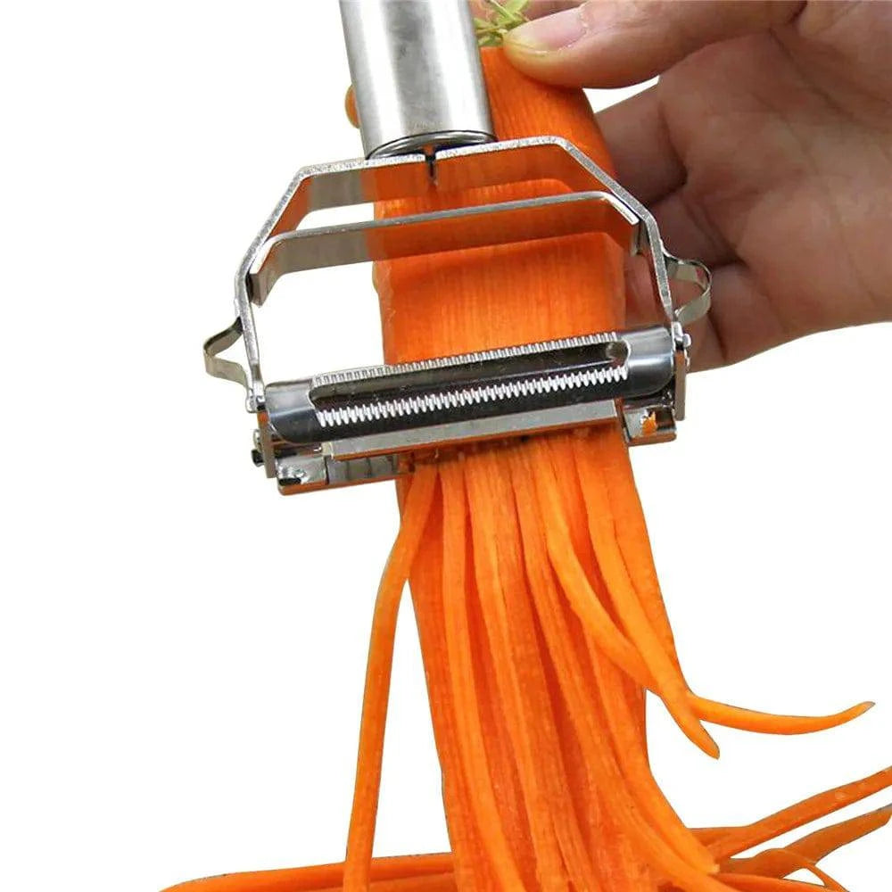 Stainless Steel Vegetable Cutter, Slicer & Peeler - Multifunctional Kitchen Tool - Small/Large Sizes - Suitable for Various Fruits & Vegetables - Home Fads
