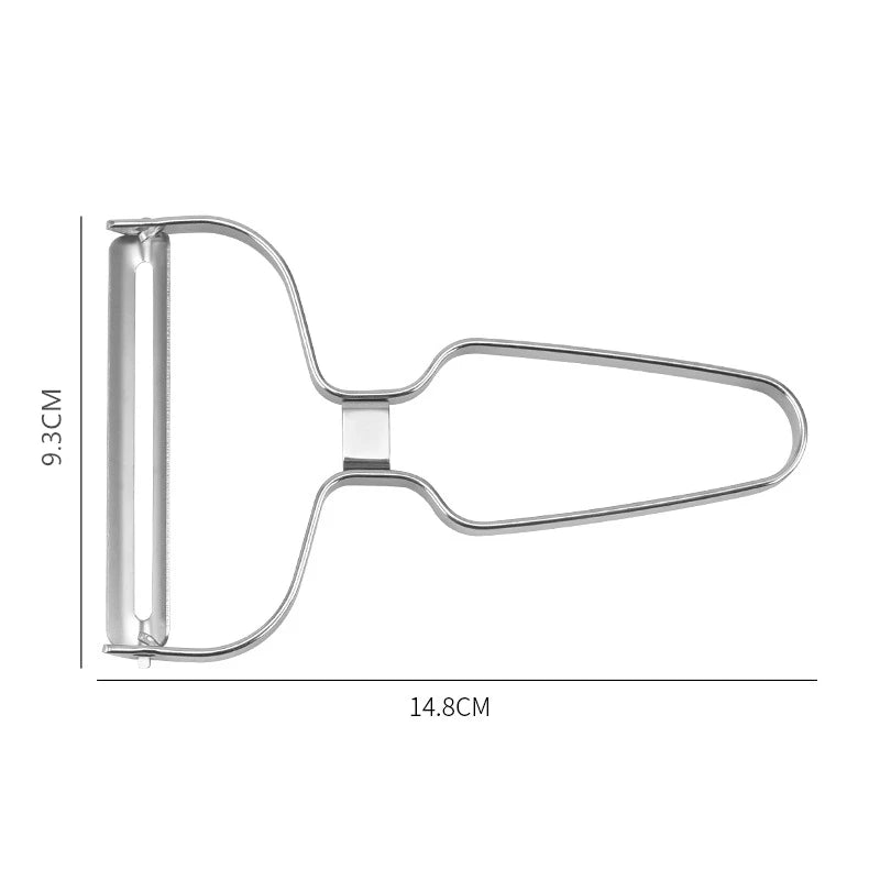 Stainless Steel Vegetable & Fruit Peeler – Wide Mouth Cabbage, Potato, and Salad Slicer with Ergonomic Non-Slip Handle - Home Fads
